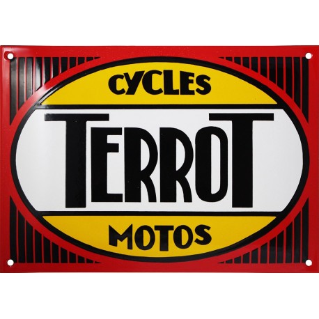 Plaque émaillée bombée TERROT cycles motos.