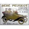 Plaque émaillée : BÉBÉ PEUGEOT.