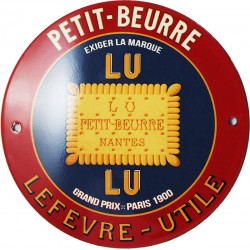 Plaque émaillée   : PETIT BEURRE LU PARIS 1900
