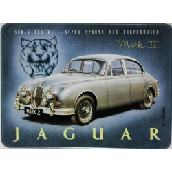Magnet tôle, plat  dimension 6x8cm Jaguar Mark II
