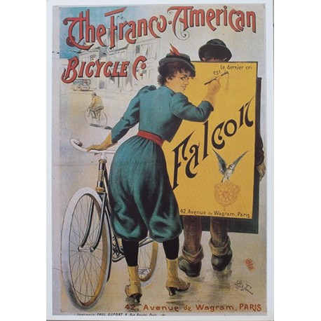 Affiche publicitaire dim : 45x65cm : The Franco American Bicycle
