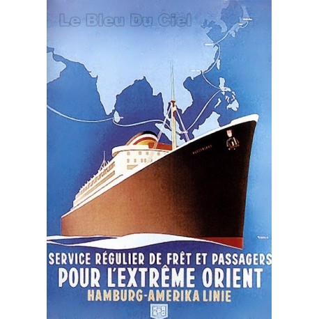 Affiche publicitaire dim : 50x70cm : Service Régulier de Fret.