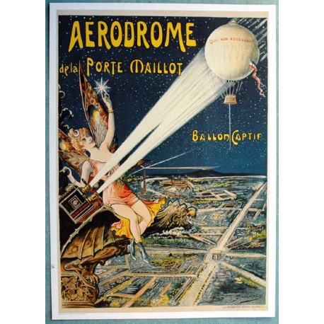 Affiche publicitaire dim : 50x70cm : aérodrome de la Porte Maillot