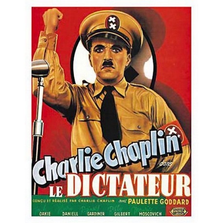 Affiche publicitaire dim : 50x70cm  : Charlie Chaplin dictateur