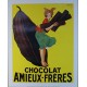 Affiche publicitaire marge blanche dim : 24x30cm Chocolat Amieux-Frères