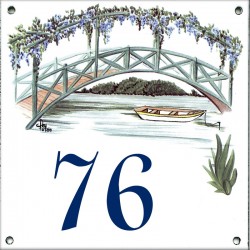 Plaque émaillée 15 x 15 cm : Décor Le Pont