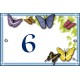 Numéro émaillée 7 x 10,5 cm : Décor Papillons