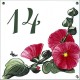Plaque émaillée 15 x 15 cm : Décor Roses Trémières
