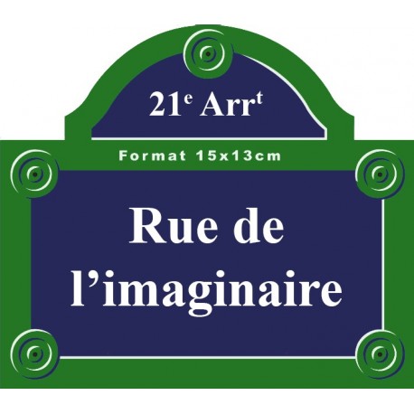 Plaque de rue émaillée Paris 15 x 13 cm avec fronton