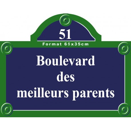 Plaque de rue émaillée Paris 65 x 35 cm avec fronton.