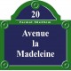 Plaque rue émaillée Paris 50 x 35 cm avec fronton.