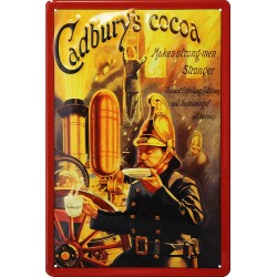 plaque publicitaire métal plate Cadbury's cocoa