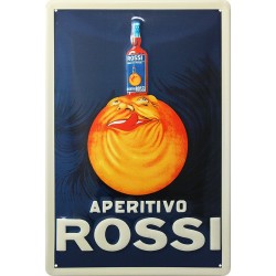 Plaque métal publicitaire 20x30cm  bombée en relief :  Appéritifs ROSSI.
