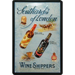 Plaque métal publicitaire 20x30 cm bombée en relief : Wine Shippers