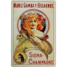 plaque publicitaire bombée en relief champagne Sidra