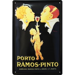 Plaque métal publicitaire 20x30cm  bombée en relief : Apéritif Porto Ramos-Pinto.