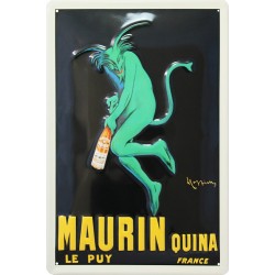 Plaque métal publicitaire 20x30cm  bombée en relief : Apéritif MAURIN  Quina, le Puy.